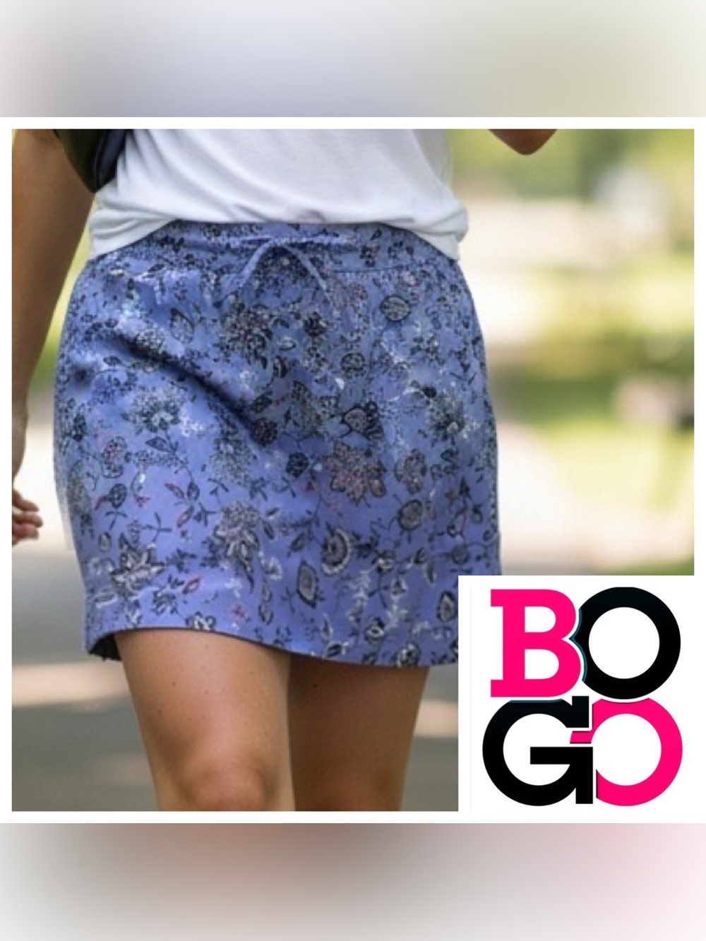 J. Jill Fit On-the-go Skort, Lavendar/ Black floral Size med